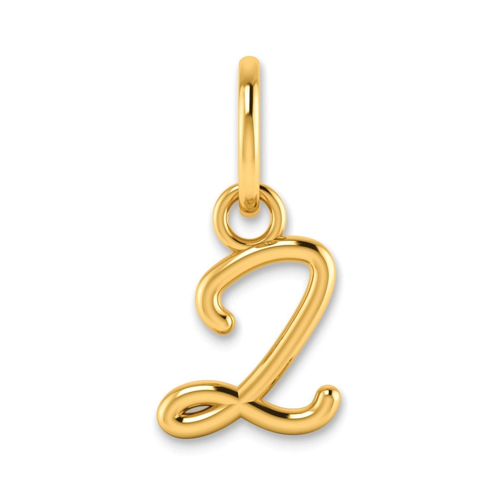 14K Yellow Gold Upper case Letter Z Initial Charm