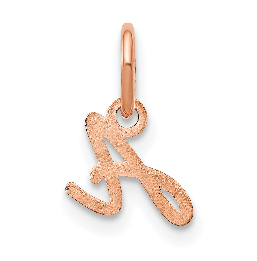 14k Rose Gold Upper case Letter A Initial Charm