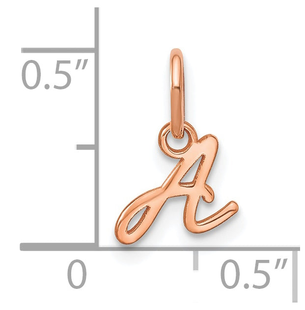 14k Rose Gold Upper case Letter A Initial Charm