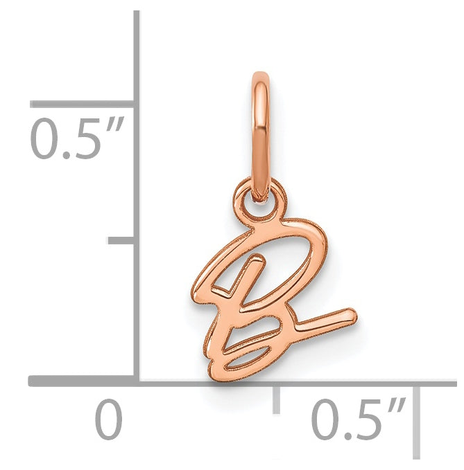 14k Rose Gold Upper case Letter B Initial Charm
