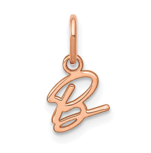 14k Rose Gold Upper case Letter B Initial Charm