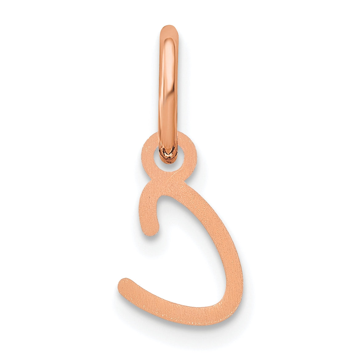 14k Rose Gold Upper case Letter C Initial Charm