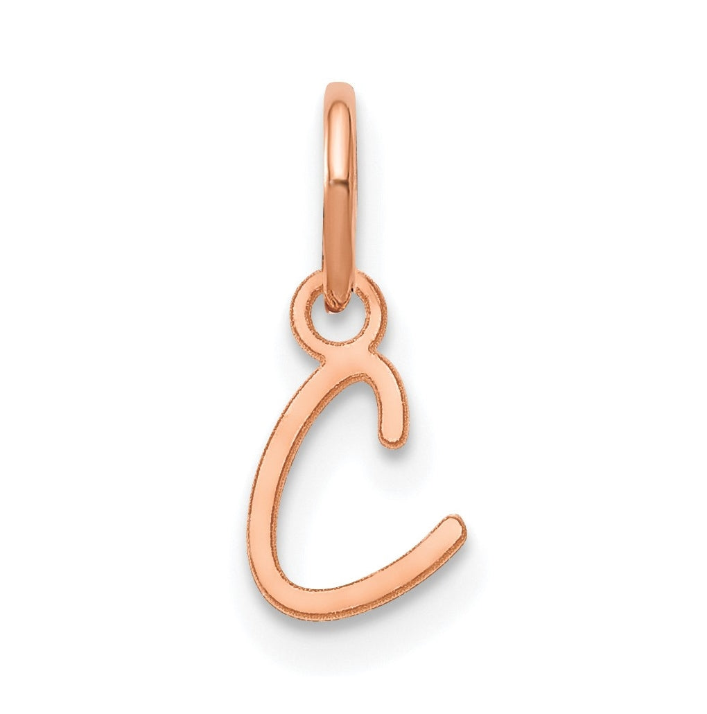 Sterling Silver Rose Gold Plated Upper case Letter C Initial Charm