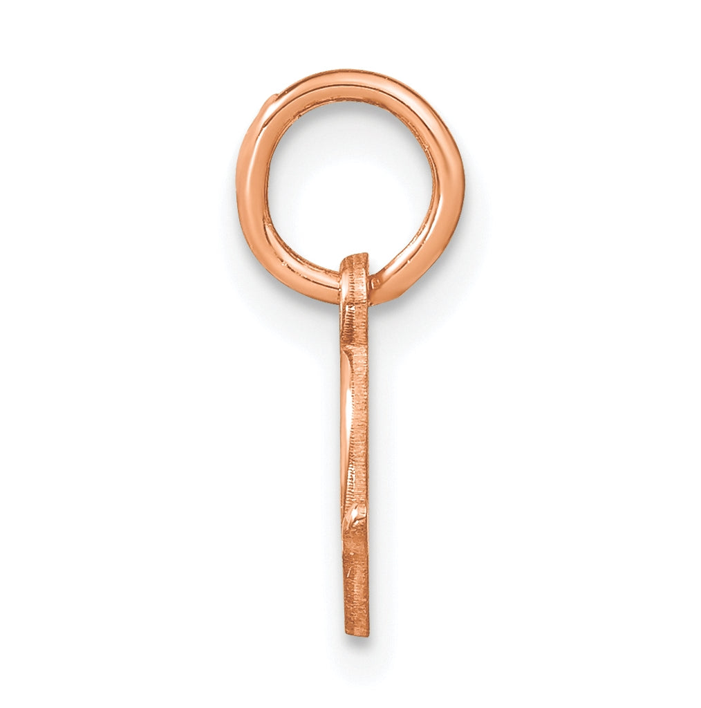 Sterling Silver Rose Gold Plated Upper case Letter D Initial Charm