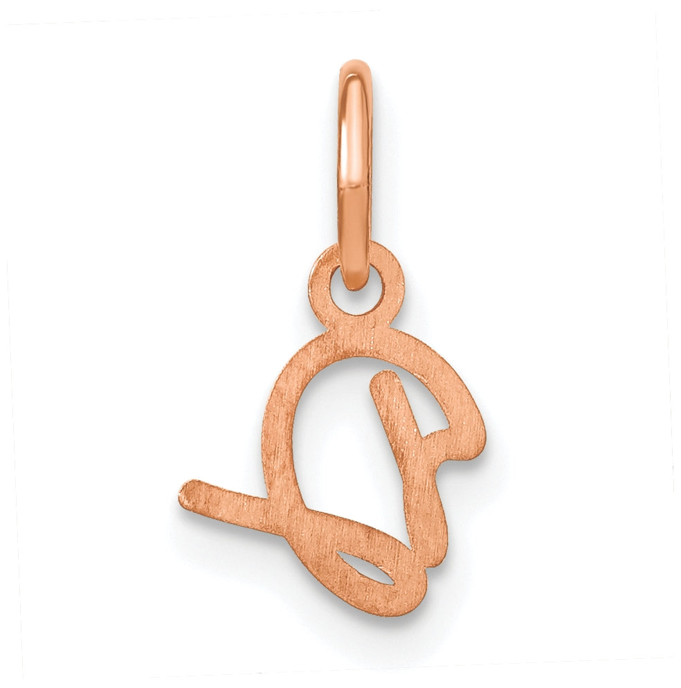 14k Rose Gold Upper case Letter D Initial Charm