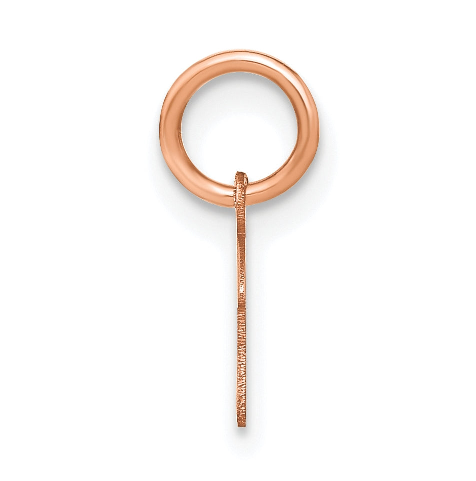 Sterling Silver Rose Gold Plated Upper case Letter F Initial Charm
