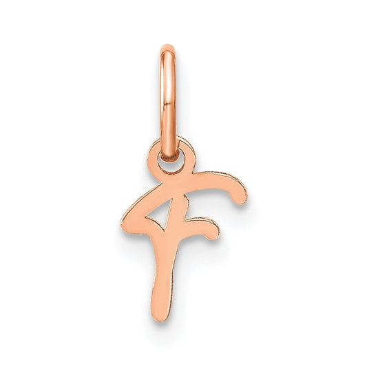14k Rose Gold Upper case Letter F Initial Charm