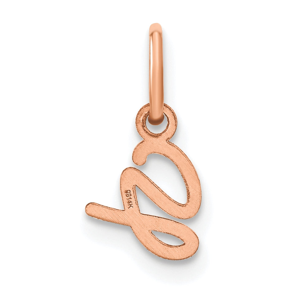 14k Rose Gold Upper case Letter G Initial Charm