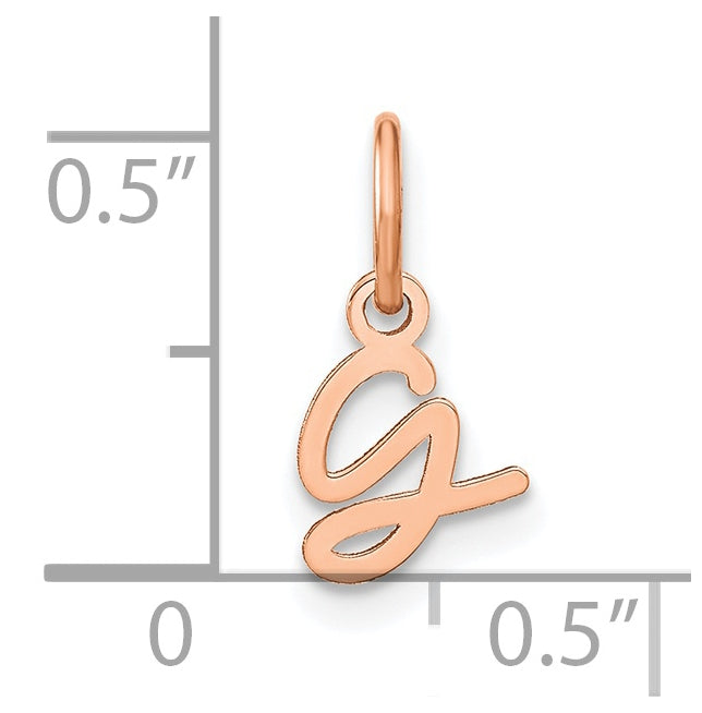 14k Rose Gold Upper case Letter G Initial Charm