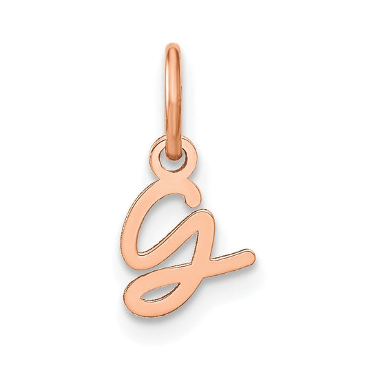 14k Rose Gold Upper case Letter G Initial Charm