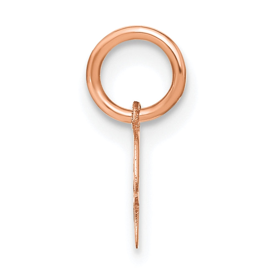 Sterling Silver Rose Gold Plated Upper case Letter H Initial Charm