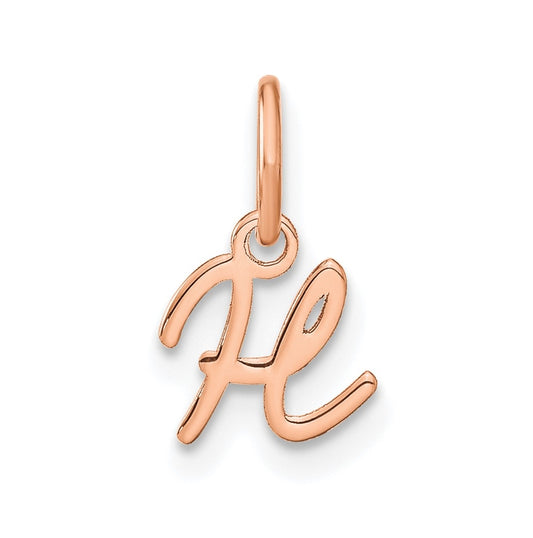 14k Rose Gold Upper case Letter H Initial Charm