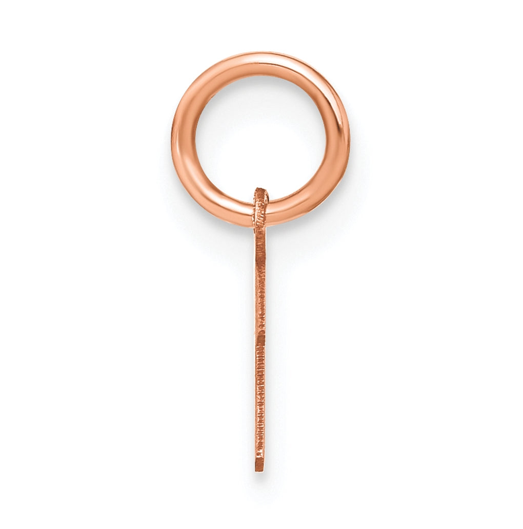 14k Rose Gold Upper case Letter I Initial Charm