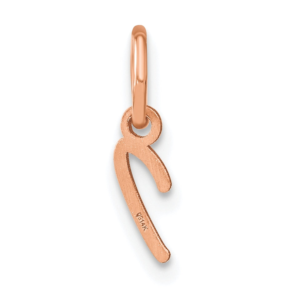 Sterling Silver Rose Gold Plated Upper case Letter I Initial Charm