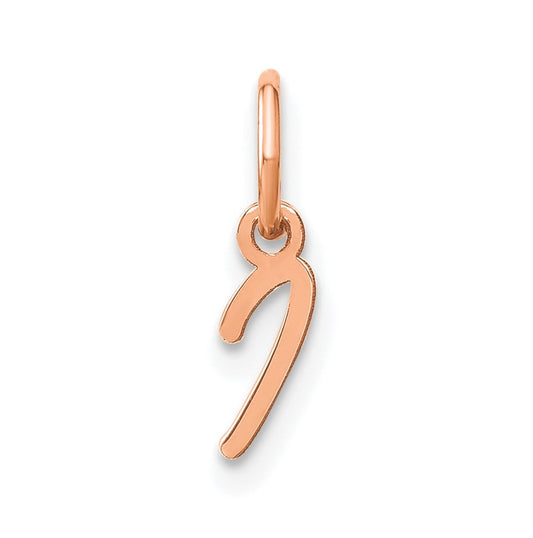 14k Rose Gold Upper case Letter I Initial Charm