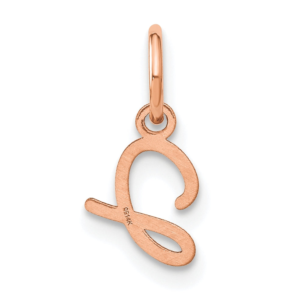 Sterling Silver Rose Gold Plated Upper case Letter J Initial Charm