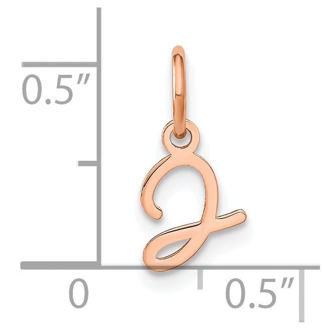 14k Rose Gold Upper case Letter J Initial Charm