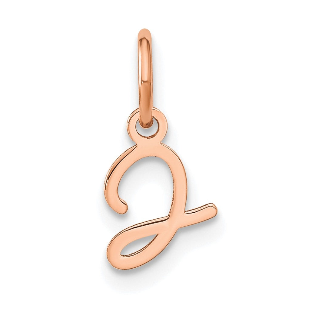Sterling Silver Rose Gold Plated Upper case Letter J Initial Charm