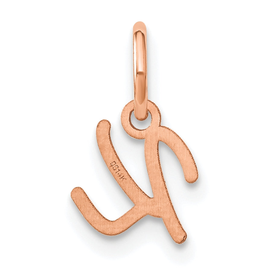 Sterling Silver Rose Gold Plated Upper case Letter K Initial Charm