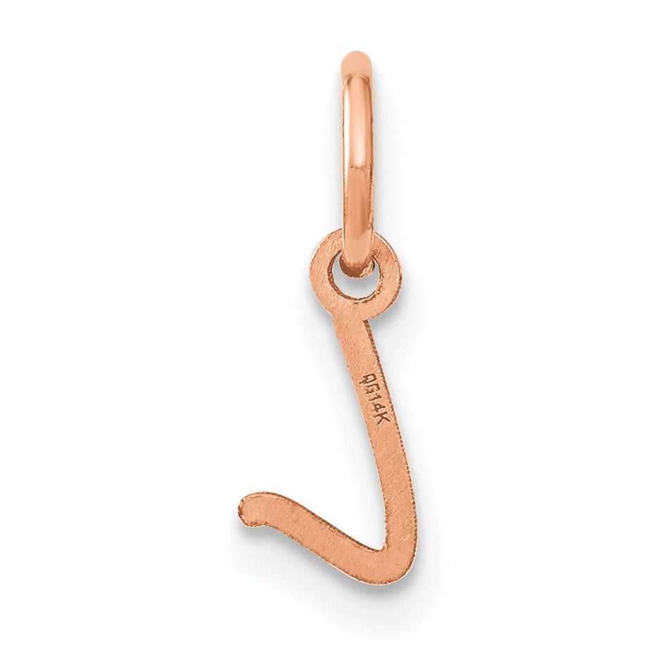 Sterling Silver Rose Gold Plated Upper case Letter L Initial Charm