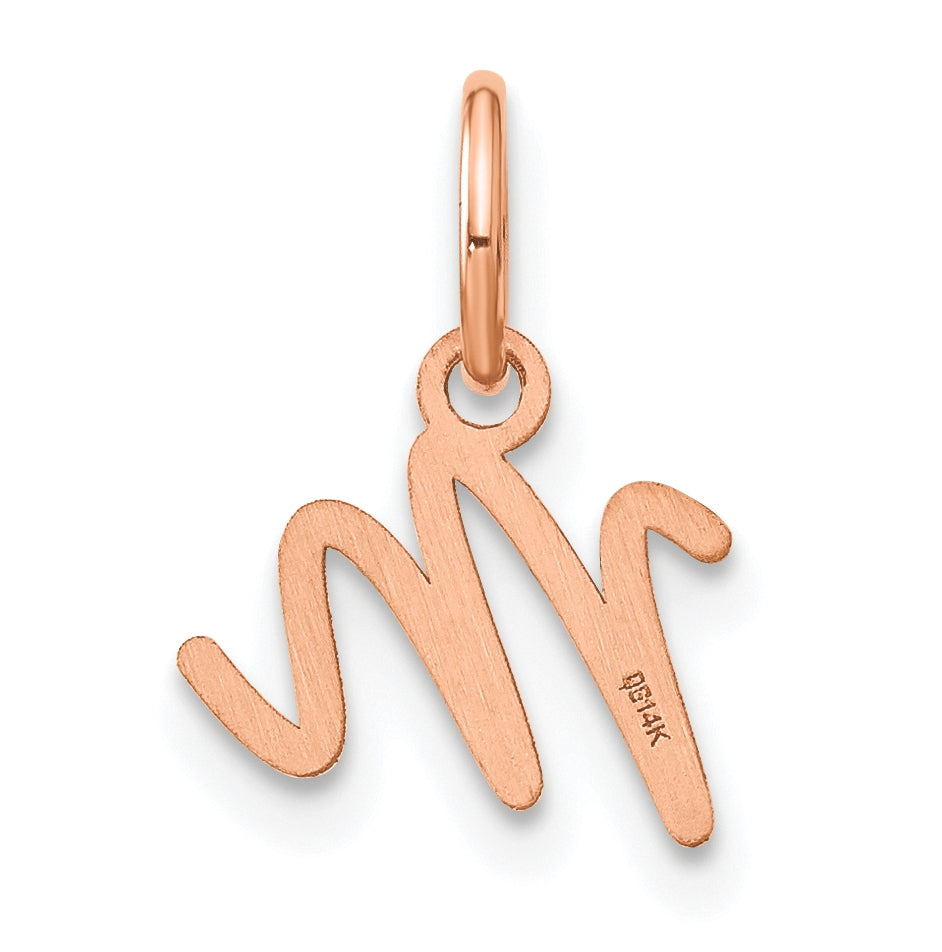Sterling Silver Rose Gold Plated Upper case Letter M Initial Charm
