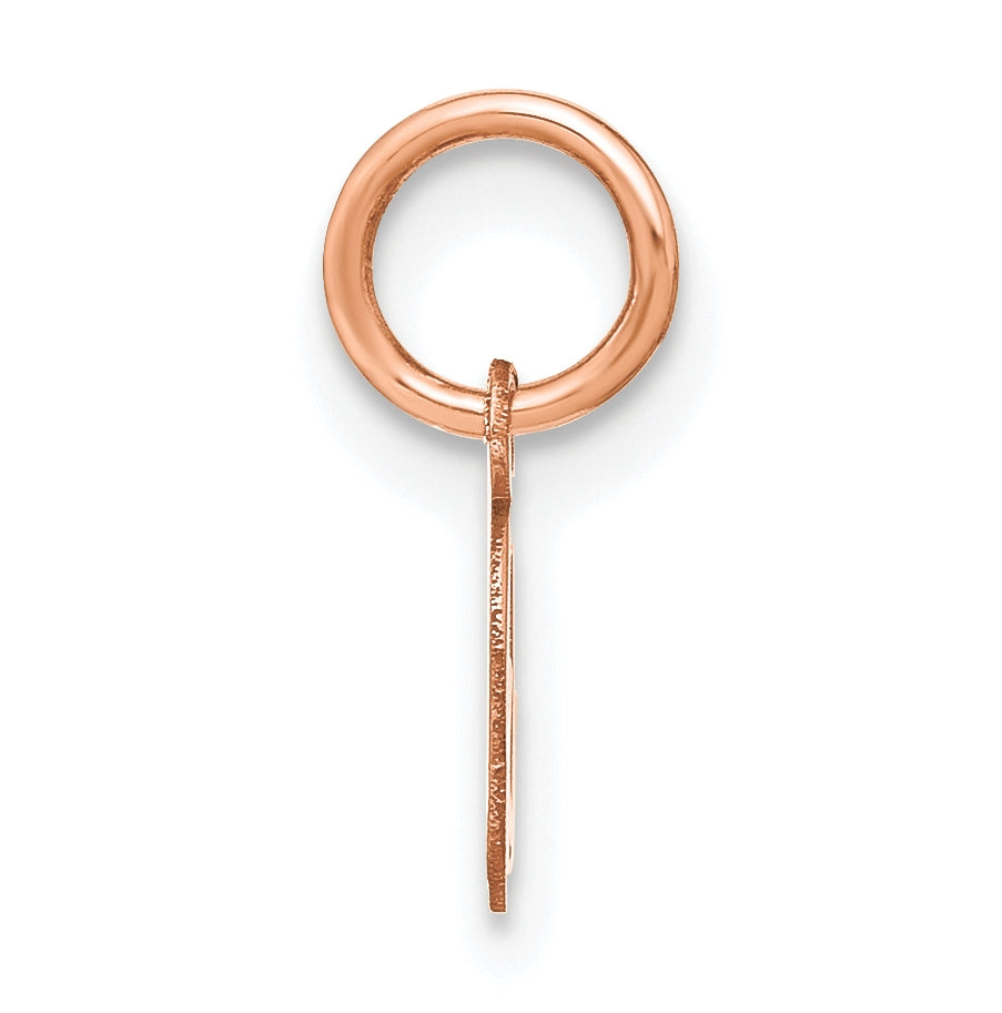 Sterling Silver Rose Gold Plated Upper case Letter O Initial Charm