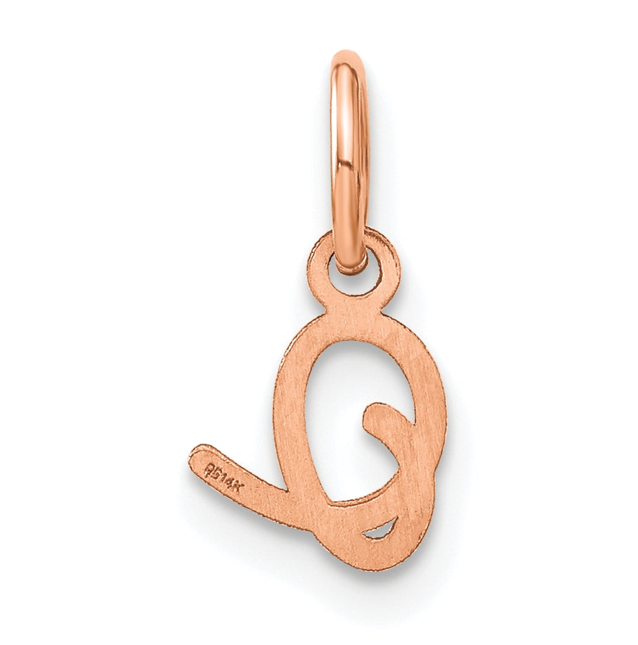 Sterling Silver Rose Gold Plated Upper case Letter O Initial Charm