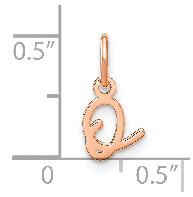 14k Rose Gold Upper case Letter O Initial Charm