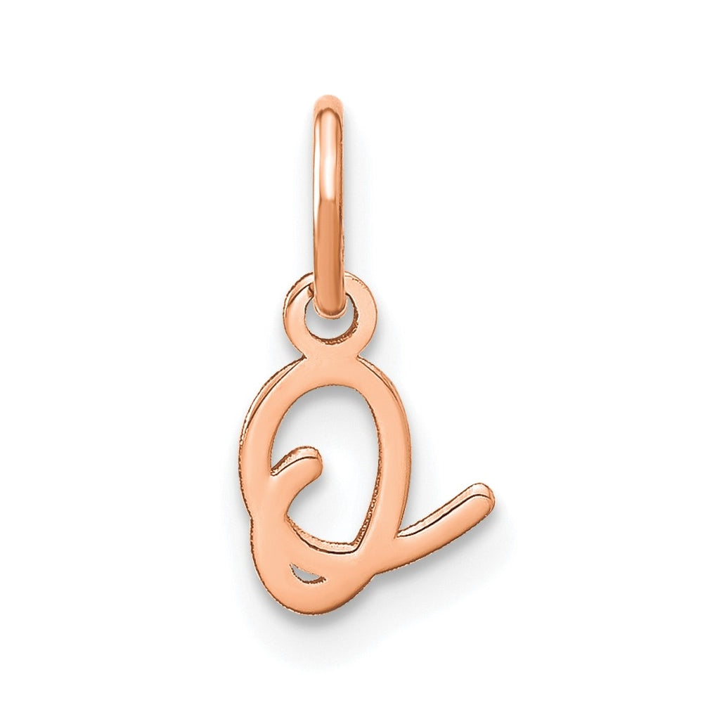 14k Rose Gold Upper case Letter O Initial Charm