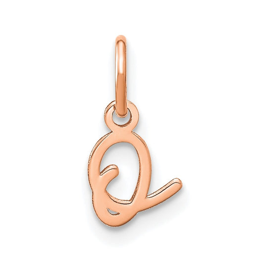 14k Rose Gold Upper case Letter O Initial Charm