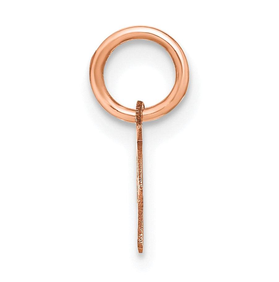 Sterling Silver Rose Gold Plated Upper case Letter P Initial Charm