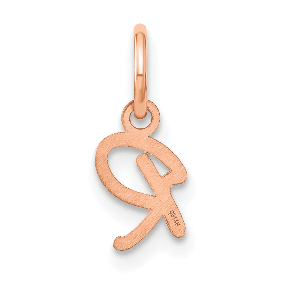 Sterling Silver Rose Gold Plated Upper case Letter R Initial Charm