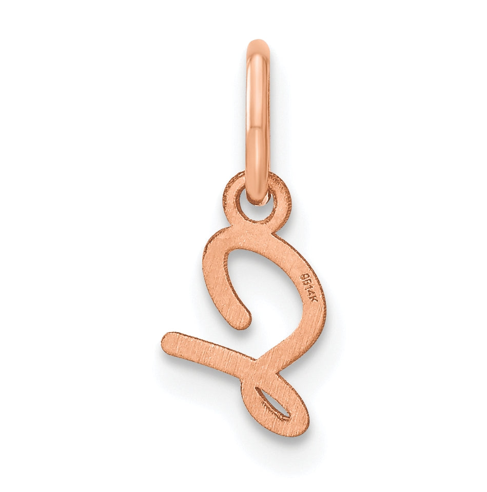 Sterling Silver Rose Gold Plated Upper case Letter S Initial Charm