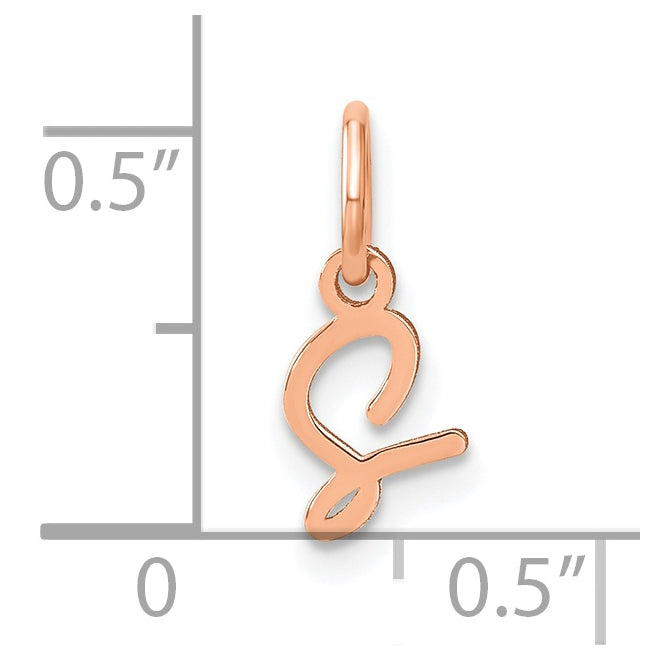 Sterling Silver Rose Gold Plated Upper case Letter S Initial Charm