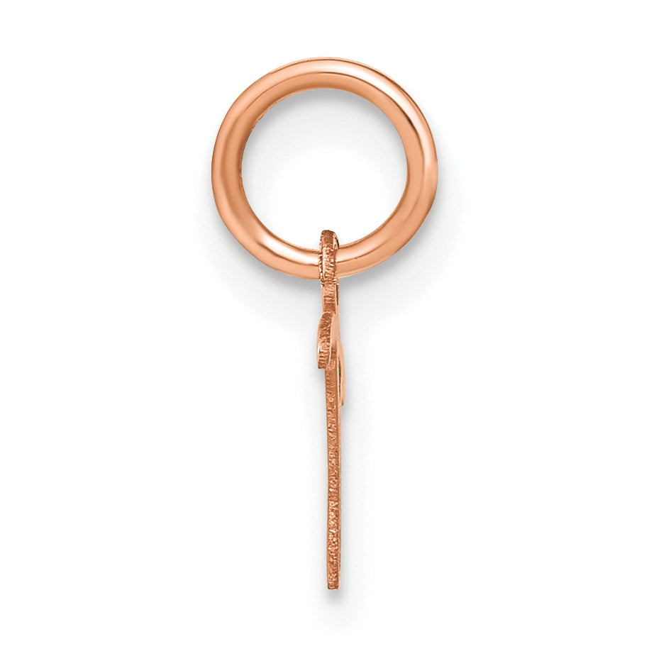 Sterling Silver Rose Gold Plated Upper case Letter T Initial Charm