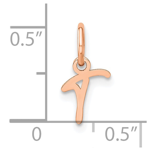 14k Rose Gold Upper case Letter T Initial Charm