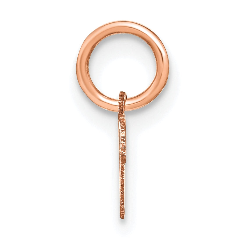 Sterling Silver Rose Gold Plated Upper case Letter V Initial Charm