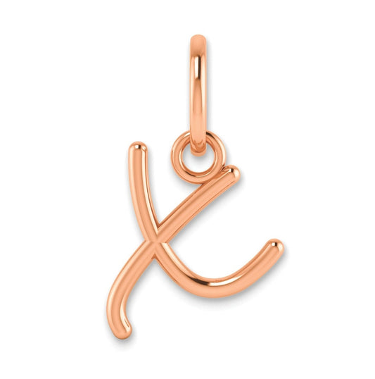 14k Rose Gold Upper case Letter X Initial Charm