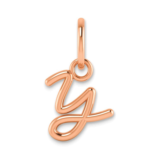 14k Rose Gold Upper case Letter Y Initial Charm