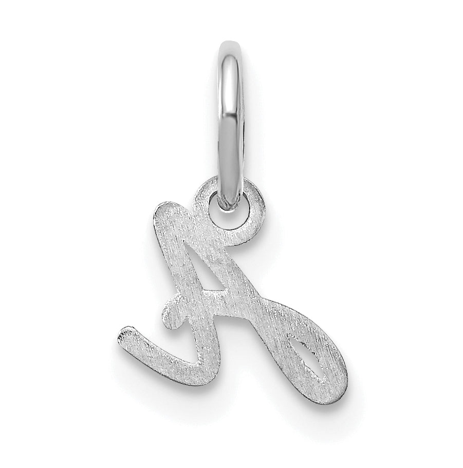 Sterling Silver Rhodium plated Upper case Letter A Initial Charm