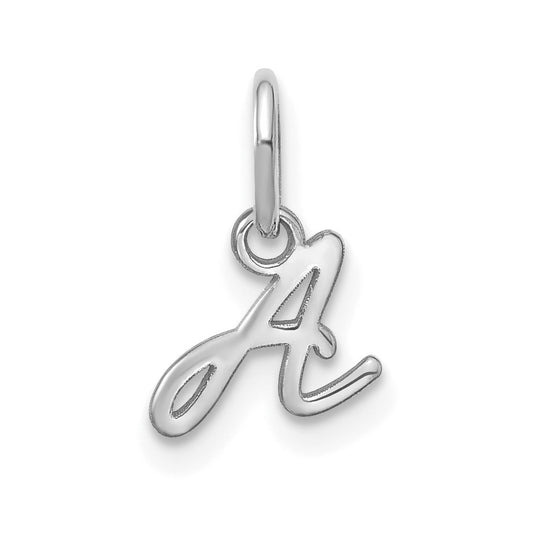Sterling Silver Rhodium plated Upper case Letter A Initial Charm