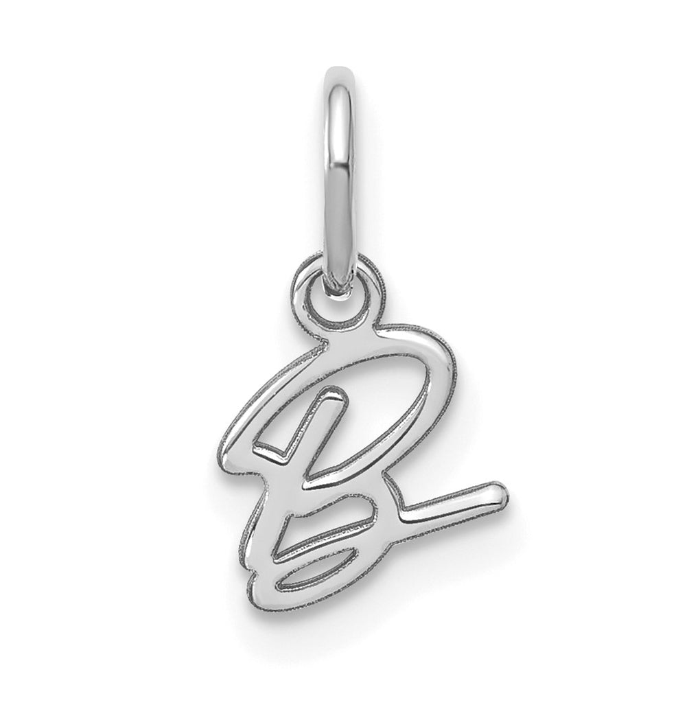 14K White Gold Upper case Letter B Initial Charm