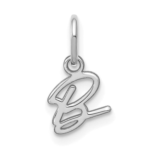 14K White Gold Upper case Letter B Initial Charm