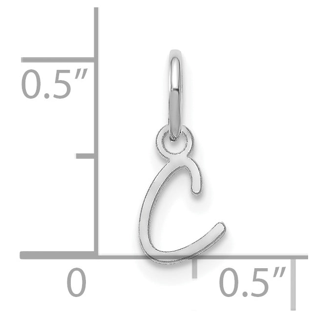 Sterling Silver Rhodium plated Upper case Letter C Initial Charm