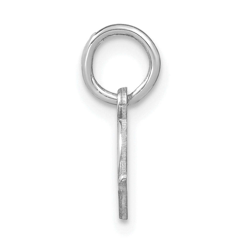 14K White Gold Upper case Letter D Initial Charm