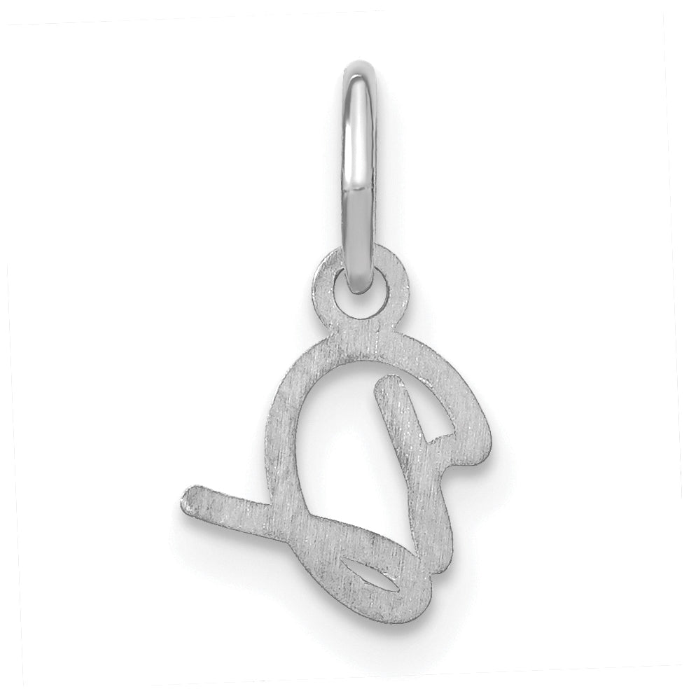 14K White Gold Upper case Letter D Initial Charm