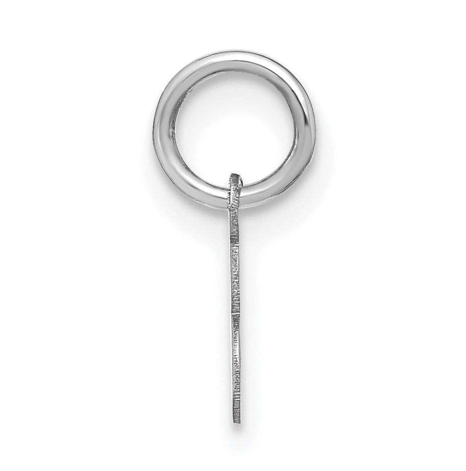 14K White Gold Upper case Letter E Initial Charm