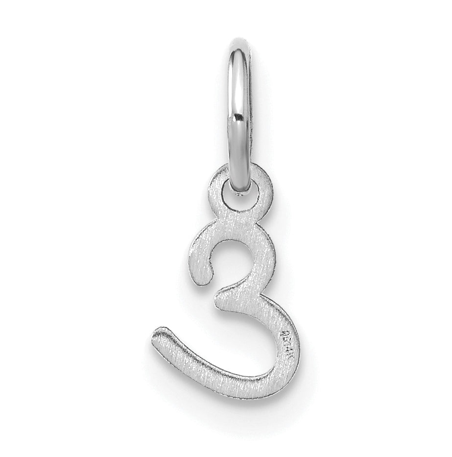 14K White Gold Upper case Letter E Initial Charm
