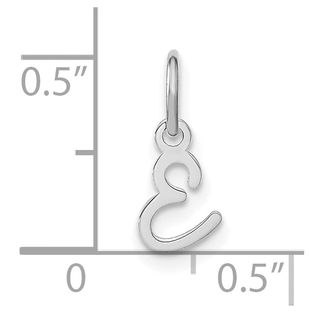 14K White Gold Upper case Letter E Initial Charm