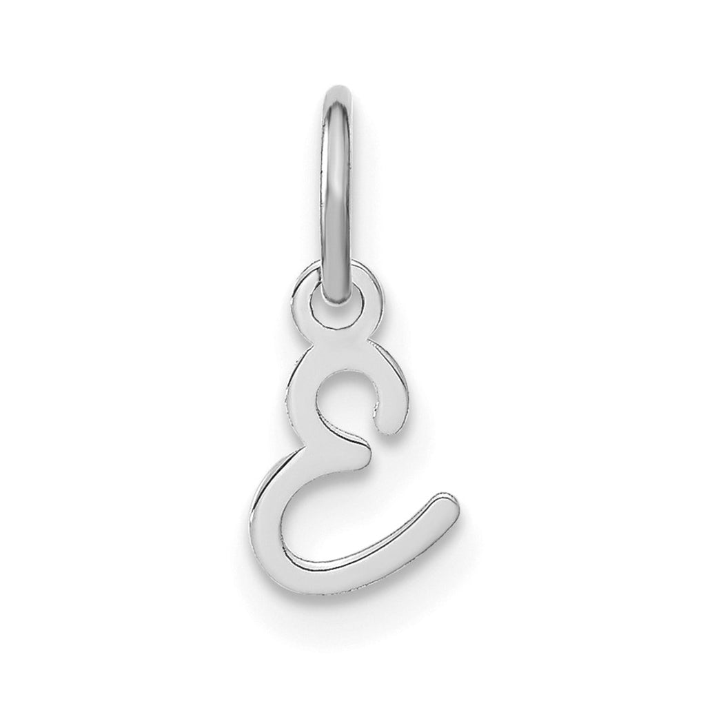 14K White Gold Upper case Letter E Initial Charm